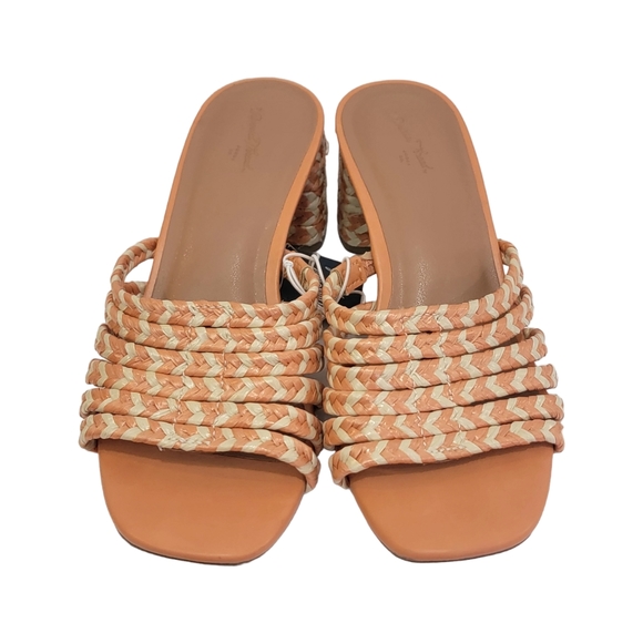 Universal Thread Rachel Orange Straw Chunky Heel Mule Size 7 or 11 Woman's NWT - Picture 3 of 9